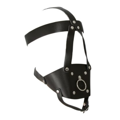 Lochballknebel-Leder-Harness & Schild